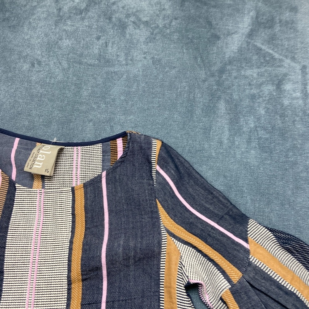 Anthropologie Dolan Left Coast Blouse Top Womens Multicolor Jacquard Bell Sleeve - Picture 4 of 14